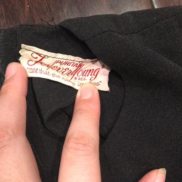 Vintage 1930s/1940s Black dress sz XS/S - Picture 5 of 10